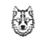 Wallity Wolf v11 Escultura de pared de metal negra